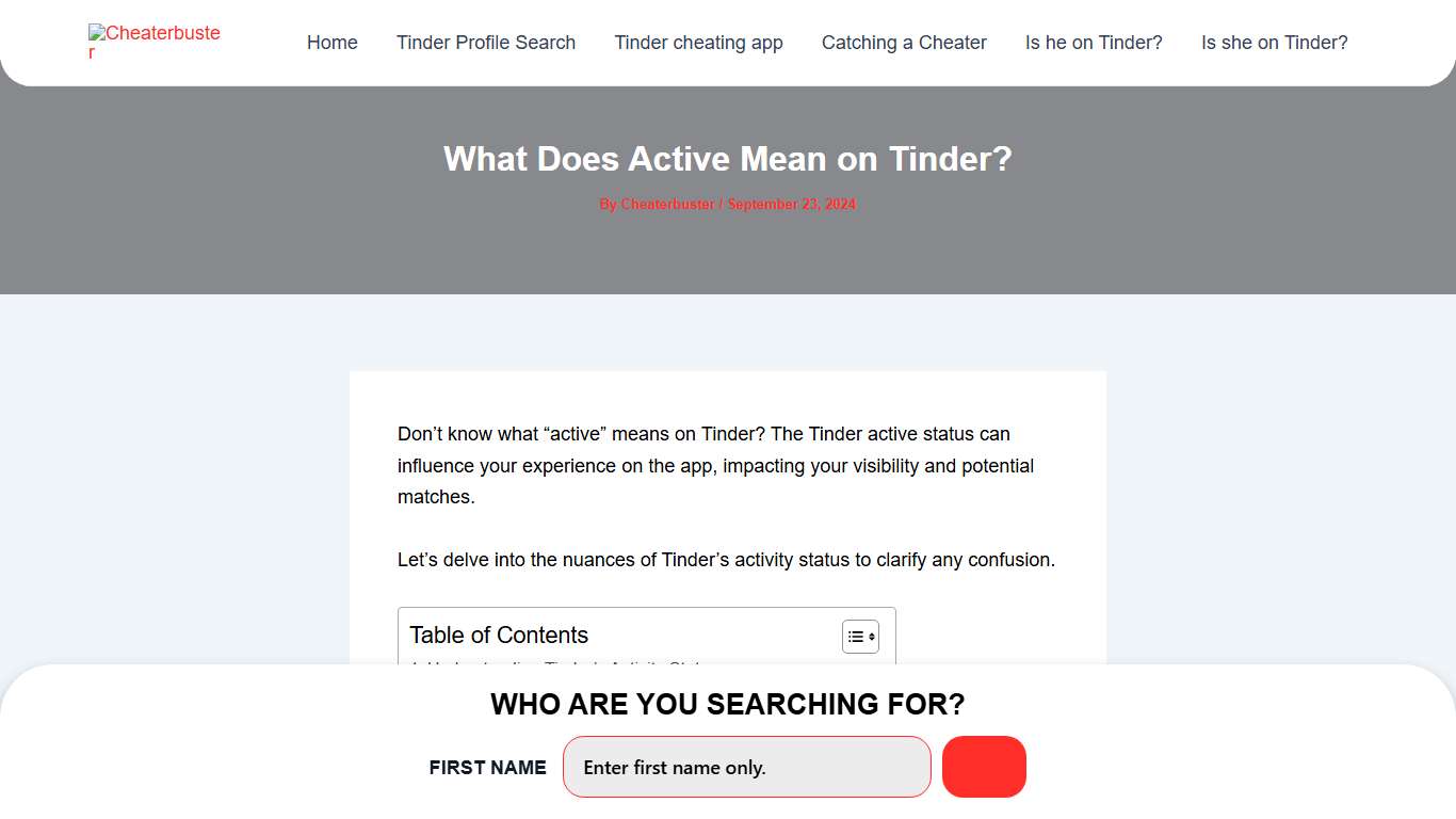 What Does Active Mean on Tinder? - Cheaterbuster